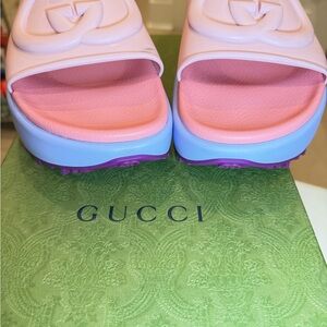 Gucci Pink and Lavender Slide Sandal woman’s